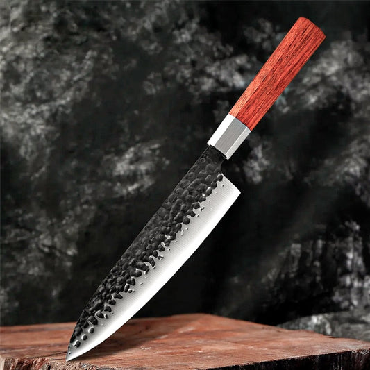 Cuțit profesional japonez HOCHO Gyuto, seria JP, oțel japonez HRC 60 călire manuală, mâner Deluxe Pakka – imagine produs 2