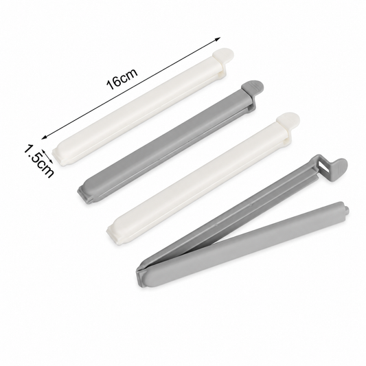 Cleme pentru sigilarea pungilor, din eco plastic, 16 x 1,5 cm, set 4 piese, EASY