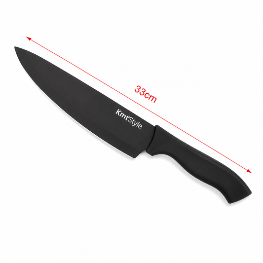 Cuțit bucătar Chef, 33cm cu lamă din inox cu finisaj negru și mâner ergonomic, ERGO