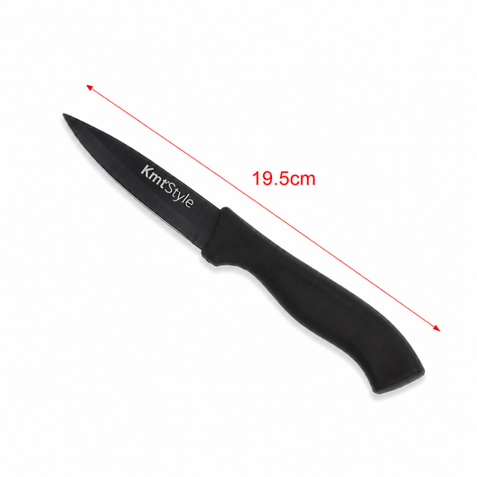 Cuțit universal, 19,5cm cu lamă antiaderentă din inox cu finisaj negru, ERGO
