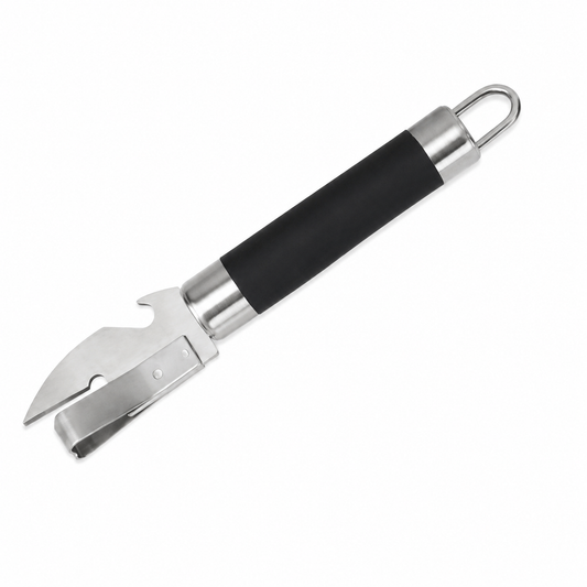 Deschizător de conserve, din inox, cu mâner soft-touch, 18 cm, SELECT