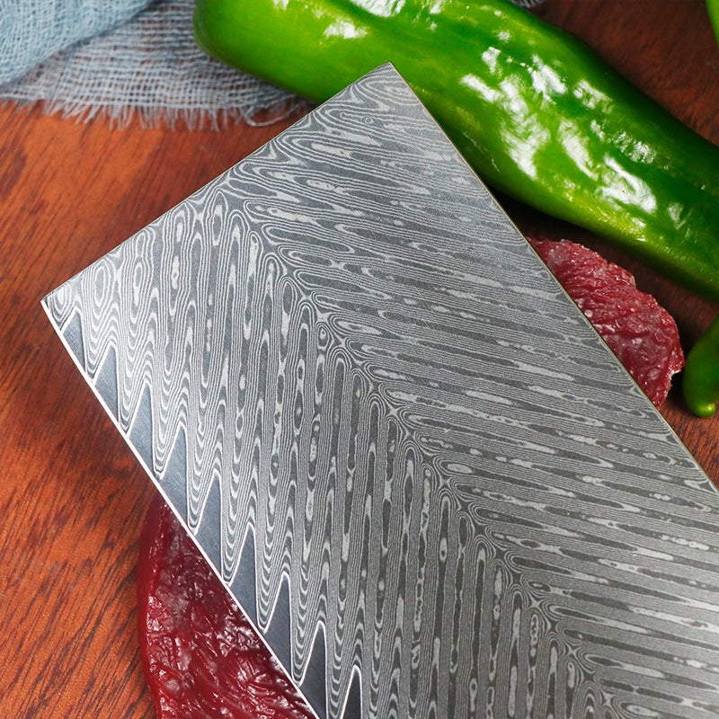 Cuțit profesional HOCHO Satâr EXTRA, Damascus L67 HRC 60, mâner Deluxe Pakka – imagine produs 6
