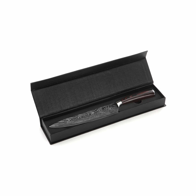 Cuțit profesional HOCHO Chef, oțel japonez HRC 60 călire laser, mâner Deluxe Pakka – imagine produs 5