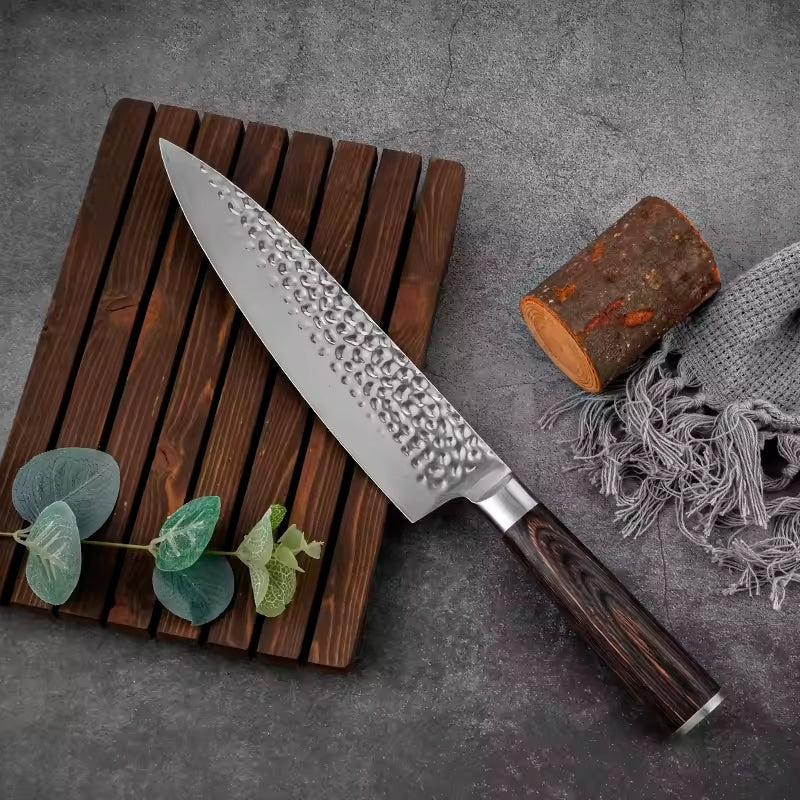 Cuțit profesional HOCHO Chef, oțel japonez HRC 60 călire manuală, mâner Deluxe Pakka – imagine produs 3