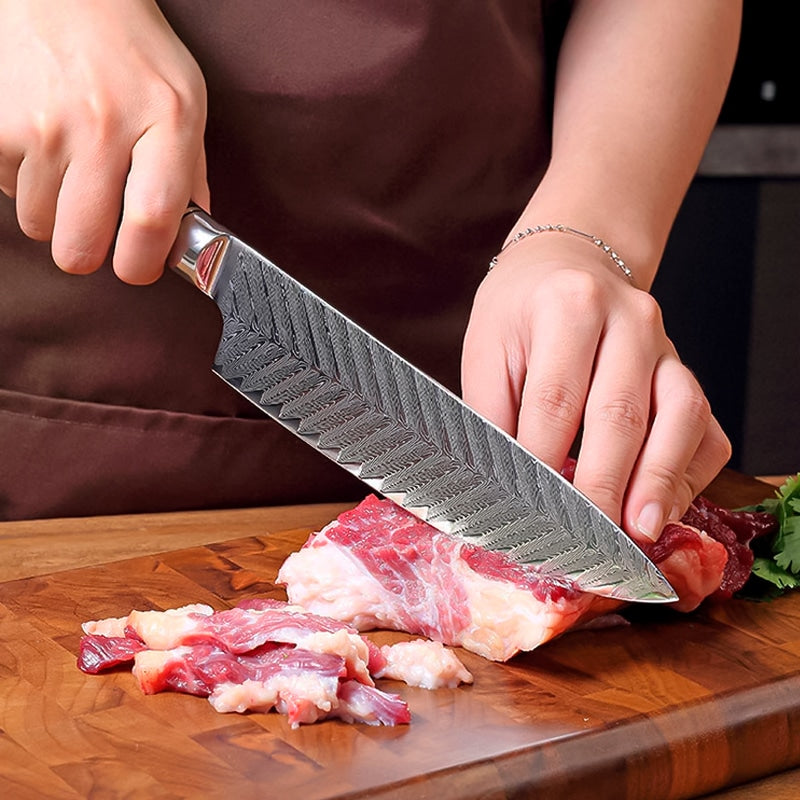 Cuțit profesional HOCHO Chef, Damascus L67 HRC 60, mâner VG10 – imagine produs 6