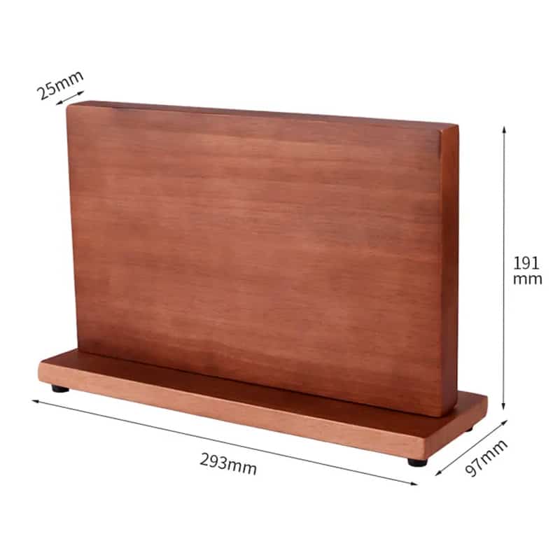 Set 4 cuțite profesionale cu suport magnetic stationar salcam HOCHO, oțel japonez HRC 60 călire laser, mâner Deluxe Pakka – i