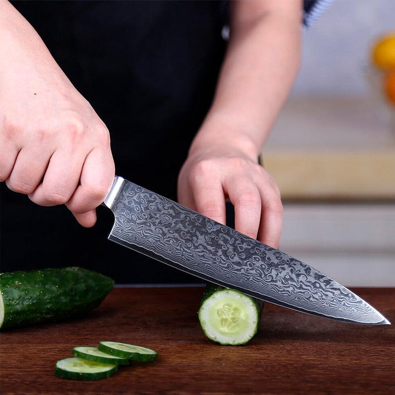 Cuțit profesional HOCHO Chef, Damascus HRC 60, mâner G10 – imagine produs 5