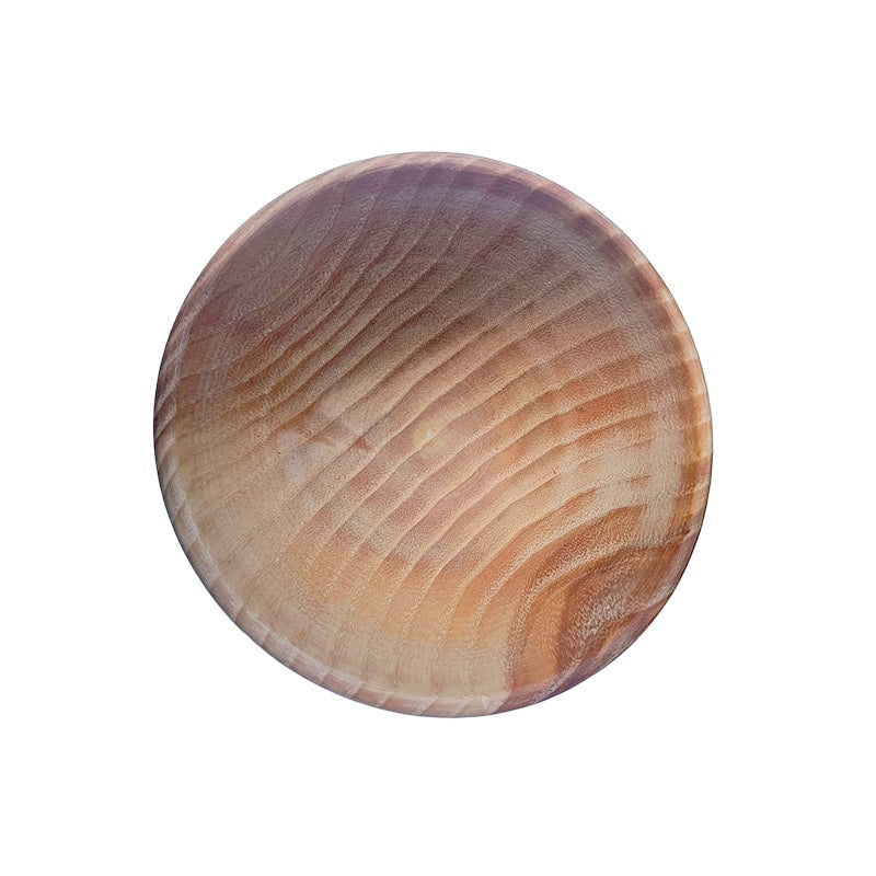 Bol artizanal, din lemn de fag, natur, 10 cm image 1
