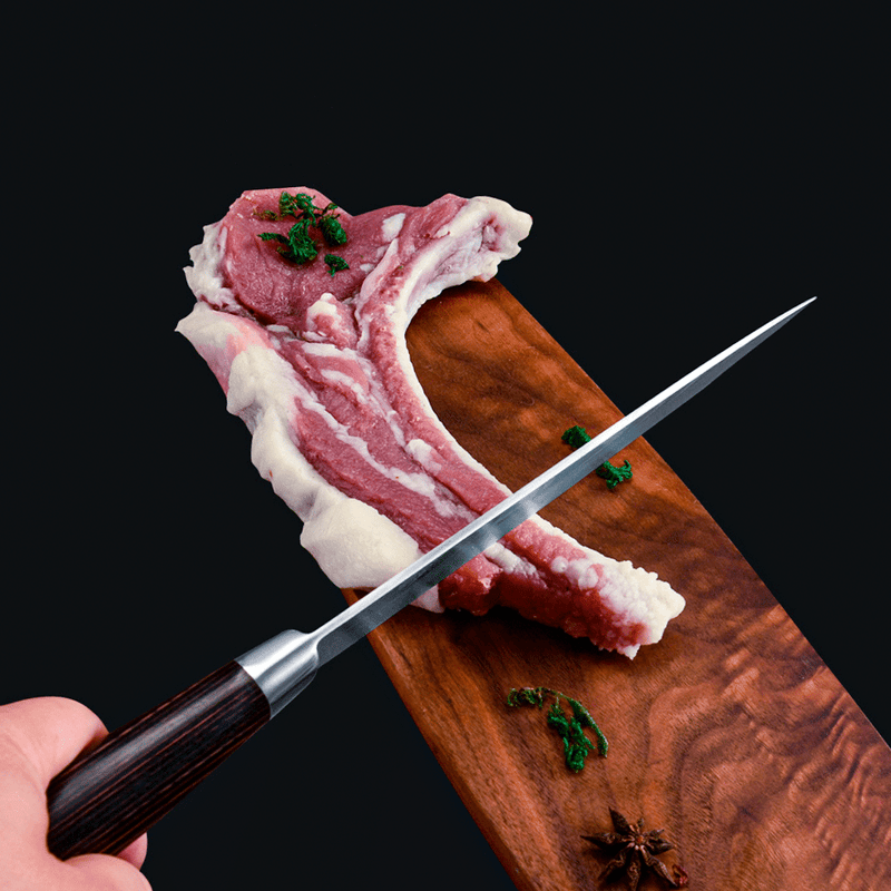Cuțit profesional HOCHO Chef, oțel japonez HRC 60 călire laser, mâner Deluxe Pakka – imagine produs 8
