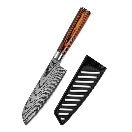 Cuțit profesional JP KAWAMUKI, oțel carbonificat japonez HRC 60 călire laser, mâner Deluxe Pakka