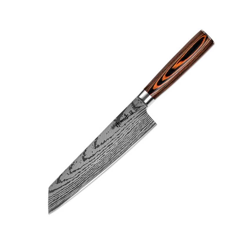Cuțit profesional JP KIRITSUKE, oțel carbonificat japonez HRC 60 călire laser, mâner Deluxe Pakka – imagine produs 2