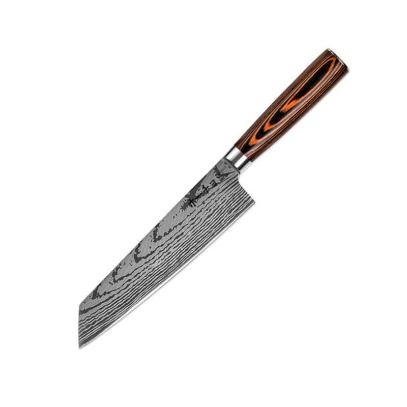 Cuțit profesional JP KIRITSUKE, oțel carbonificat japonez HRC 60 călire laser, mâner Deluxe Pakka – imagine produs 2