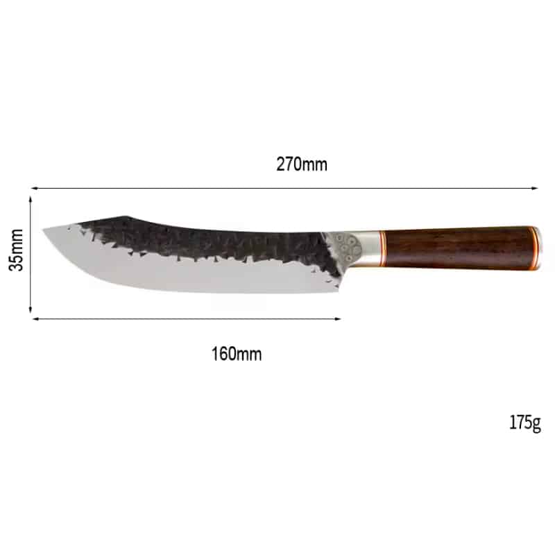 Cuțit profesional cu husă HOCHO Dezosat, seria Brutus, oțel japonez HRC 60, călire manuală, mâner Deluxe Pakka – imagine prod