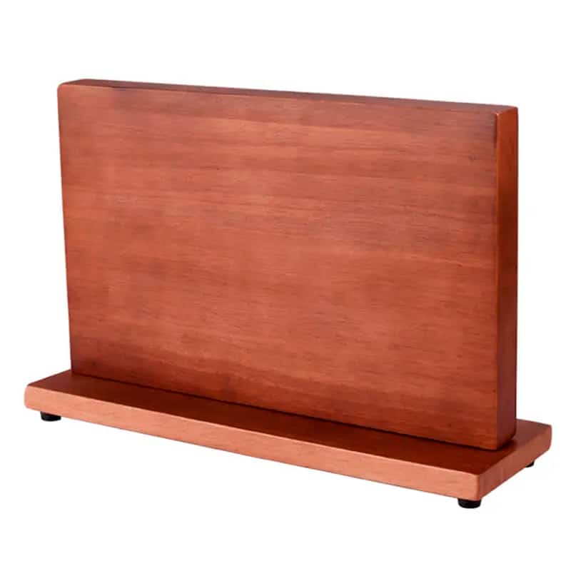 Set 3 cuțite profesionale cu suport magnetic stationar salcam HOCHO, oțel japonez HRC 60 călire laser, mâner Deluxe Pakka8 – 