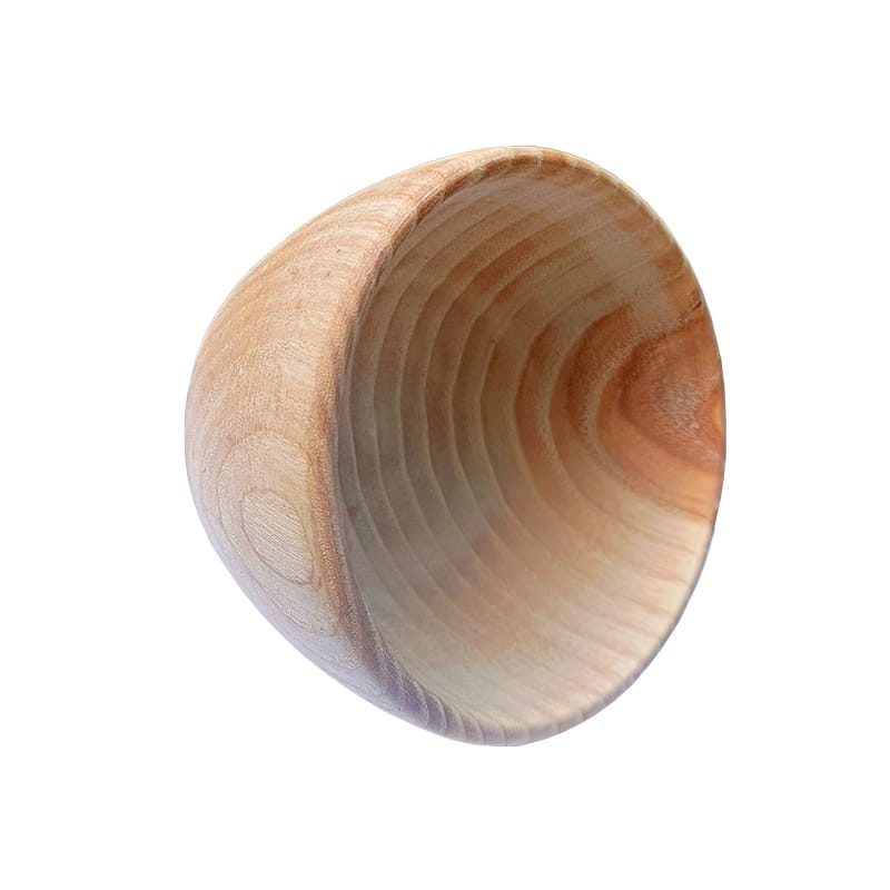 Bol artizanal, din lemn de fag, natur, 10 cm image 2
