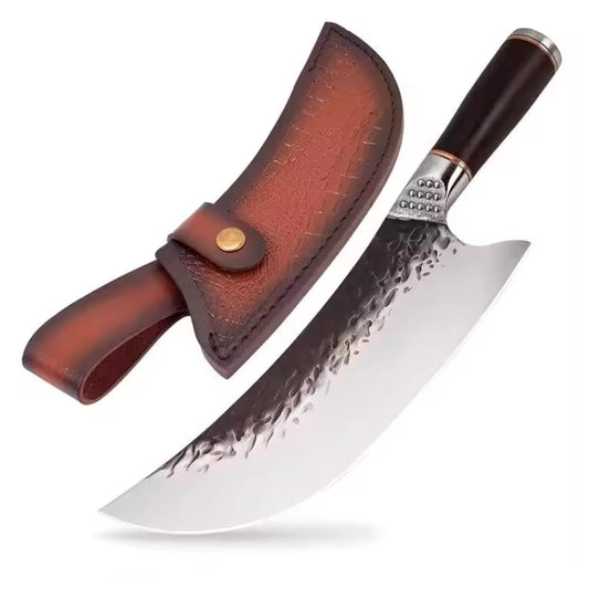 Cuțit profesional cu husă HOCHO Măcelar MAXX seria Brutus, oțel japonez HRC 60, călire manuală, mâner Deluxe Pakka