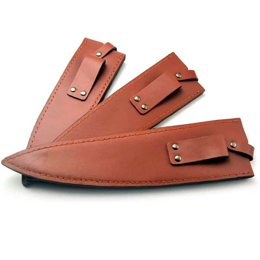 Husa cutit cu prinderea de centura HOCHO din piele vegana EXTRA PRO, pentru cutitul Chef, Gyoto, Kiritsuke, 23cm x 7cm, Maro image 1