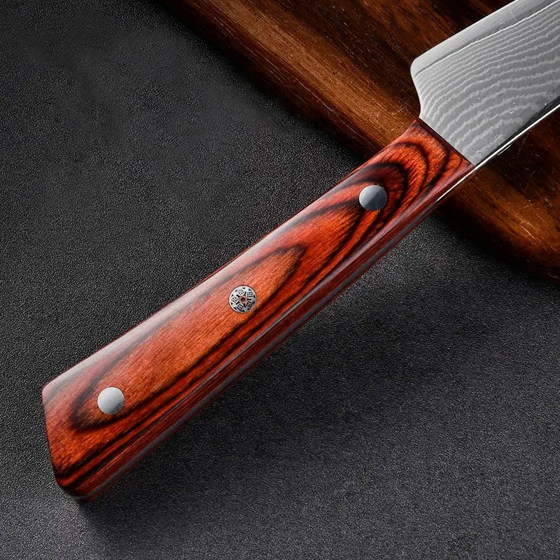 Cuțit profesional HOCHO Măcelar, Damascus L HRC 60, mâner Deluxe Pakka – imagine produs 4