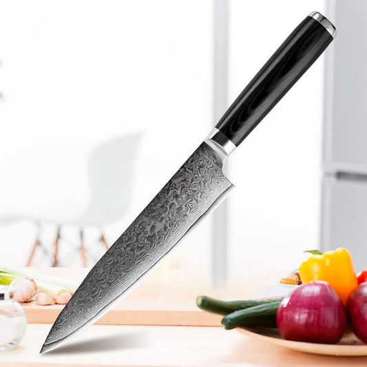 Cuțit profesional HOCHO Chef, Damascus HRC 60, mâner G10 – imagine produs 2