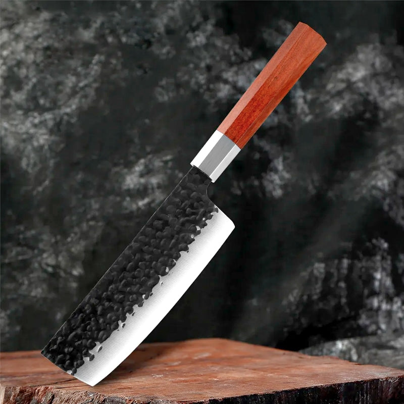 Cuțit profesional japonez HOCHO Nakiri, seria JP, oțel japonez HRC 60 călire manuală, mâner Deluxe Pakka – imagine produs 2