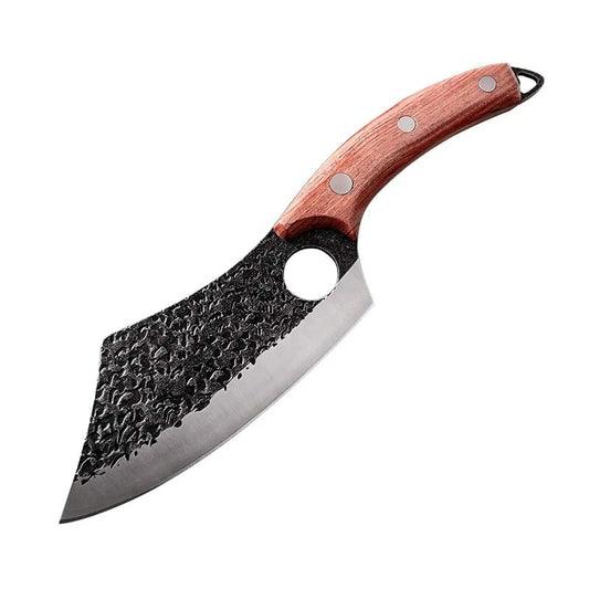 Cuțit profesional cu husă HOCHO seria Camping II, oțel japonez HRC 60 călire manuală, mâner lemn – imagine produs 2