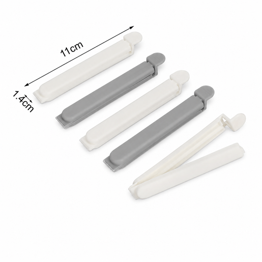 Cleme pentru sigilarea pungilor, din eco plastic, 11 x 1,4 cm, set 5 piese, EASY