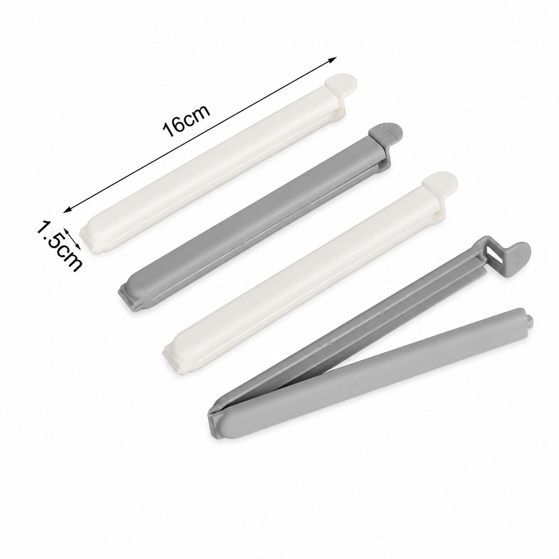 Cleme pentru sigilarea pungilor, din eco plastic, 16 x 1,5 cm, set 4 piese, EASY