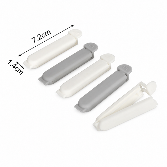 Cleme pentru sigilarea pungilor, din eco plastic, 7,2 x 1,4 cm, set 5 piese, EASY