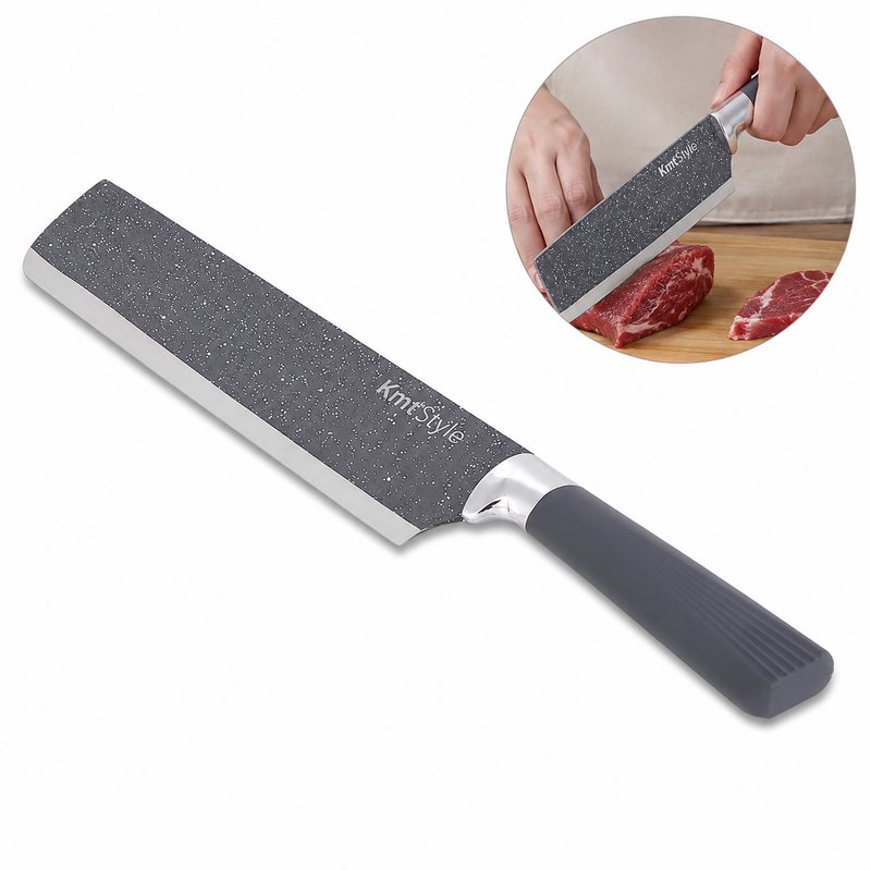 Cuțit Nakiri, 33cm cu lamă din inox cu finisaj granit, TERRA