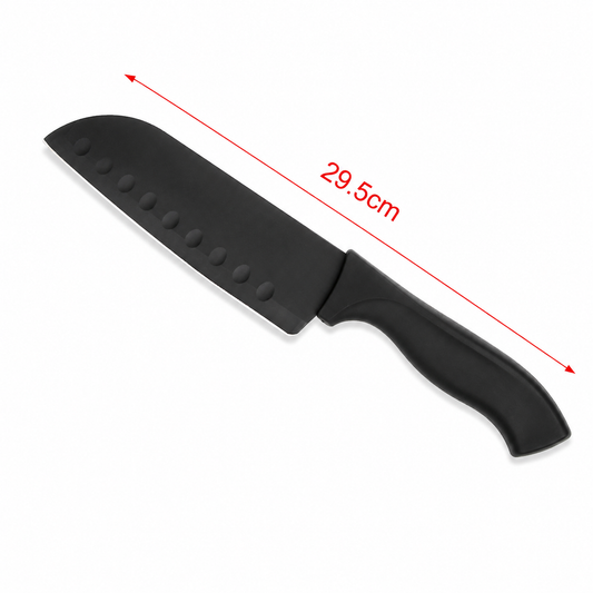 Cuțit Santoku, 30cm cu lamă din inox cu finisaj negru, ERGO