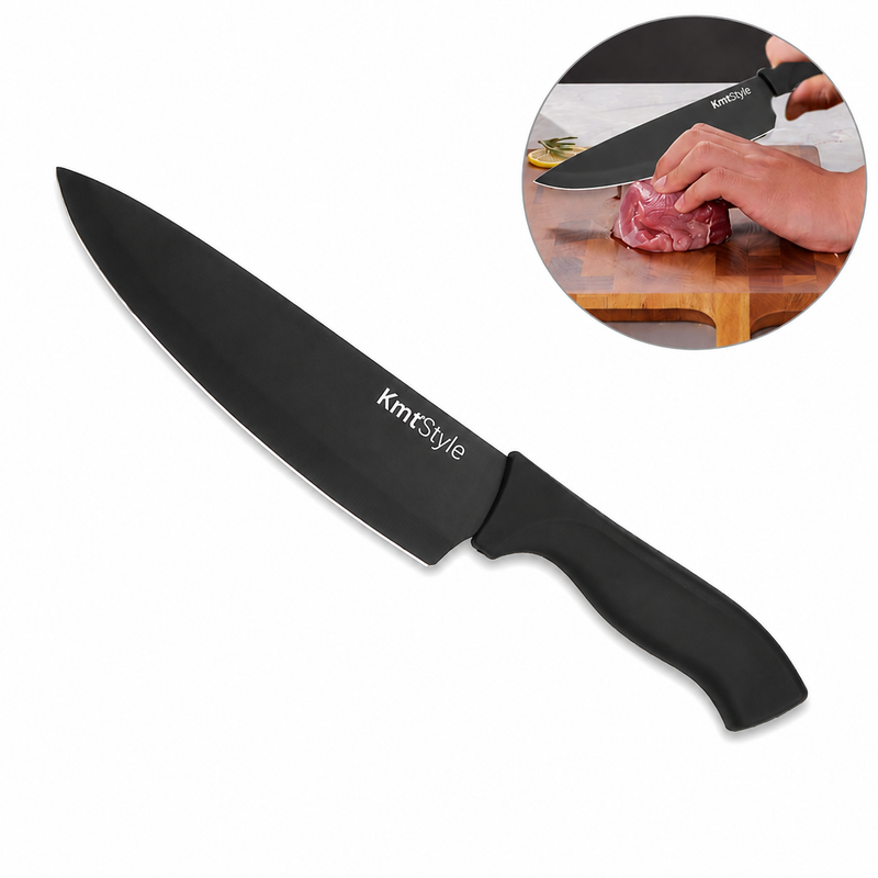 Cuțit bucătar Chef, 33cm cu lamă din inox cu finisaj negru și mâner ergonomic, ERGO
