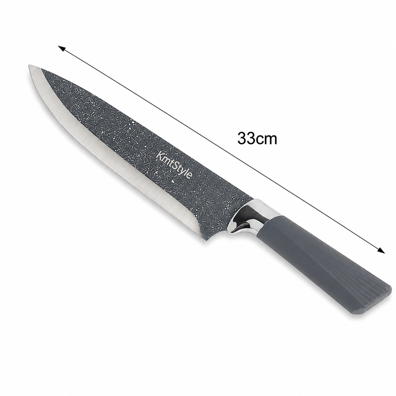 Cuțit bucătar Chef, 33cm, cu lamă din inox cu finisaj granit, TERRA