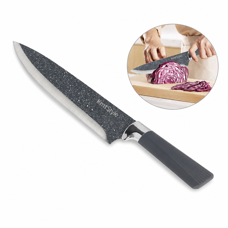 Cuțit bucătar Chef, 33cm, cu lamă din inox cu finisaj granit, TERRA