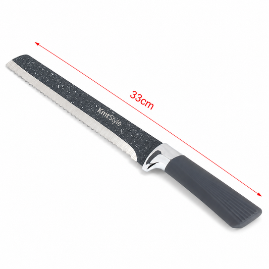 Cuțit pentru pâine, cu lamă din inox cu finisaj granit, TERRA