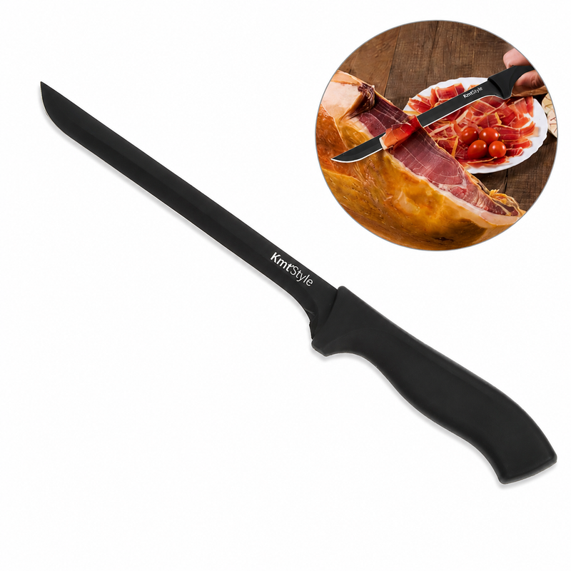Cuțit pentru jambon, 34cm, cu lamă antiaderentă din inox cu finisaj granit, ERGO