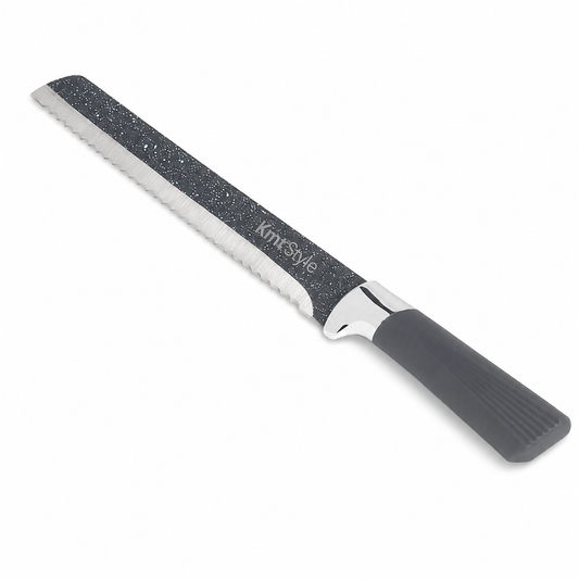 Cuțit pentru pâine, cu lamă din inox cu finisaj granit, TERRA