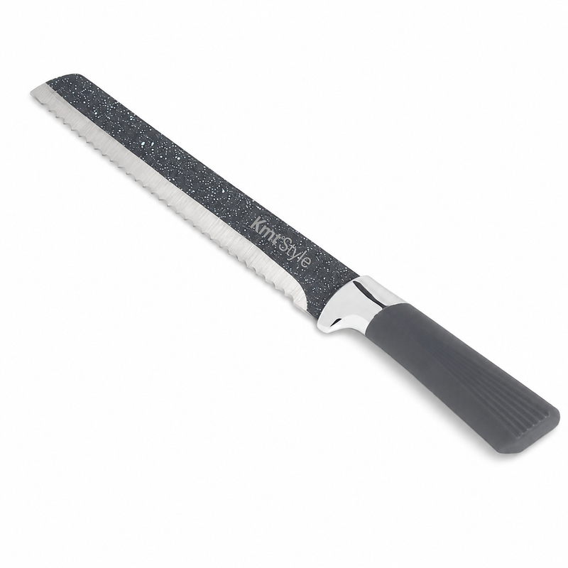 Cuțit pentru pâine, cu lamă din inox cu finisaj granit, TERRA