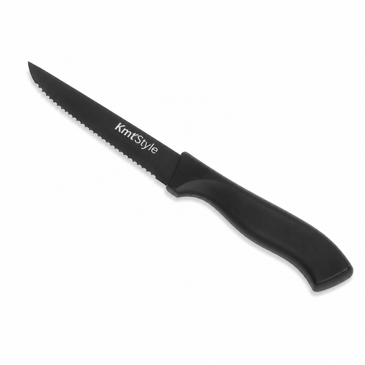Cuțit pentru friptură, 22cm, cu lamă antiaderentă din inox cu finisaj negru, ERGO