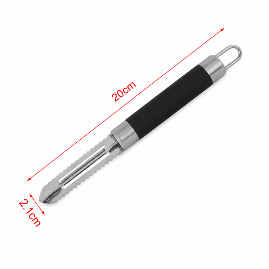 Decojitor zimțat pentru fructe și legume, 2,1 x 20cm, din inox, cu mâner soft-touch,SELECT