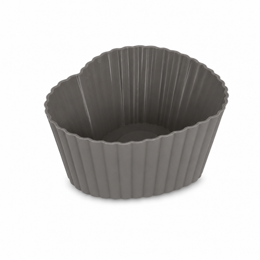 Forme inimă pentru brioșe, din silicon, set 6 piese, 7x6x3 cm, seria FLEXI