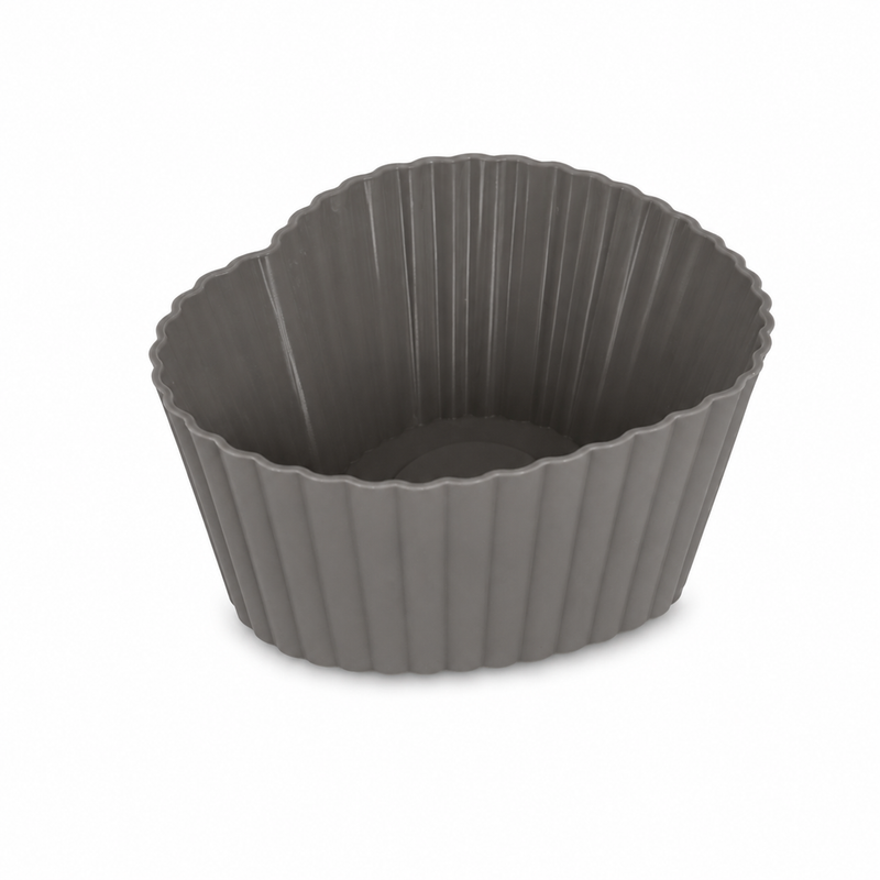 Forme inimă pentru brioșe, din silicon, set 6 piese, 7x6x3 cm, seria FLEXI