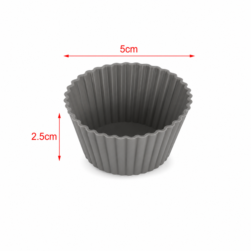 Forme rotunde pentru brioșe, din silicon, set 6 piese, 5x2,5 cm, seria FLEXI