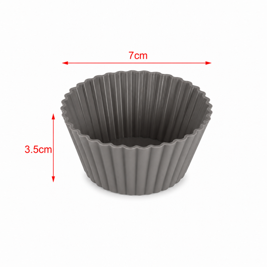 Forme rotunde pentru brioșe, din silicon, 7 x 3,5 cm, set 6 piese, seria FLEXI