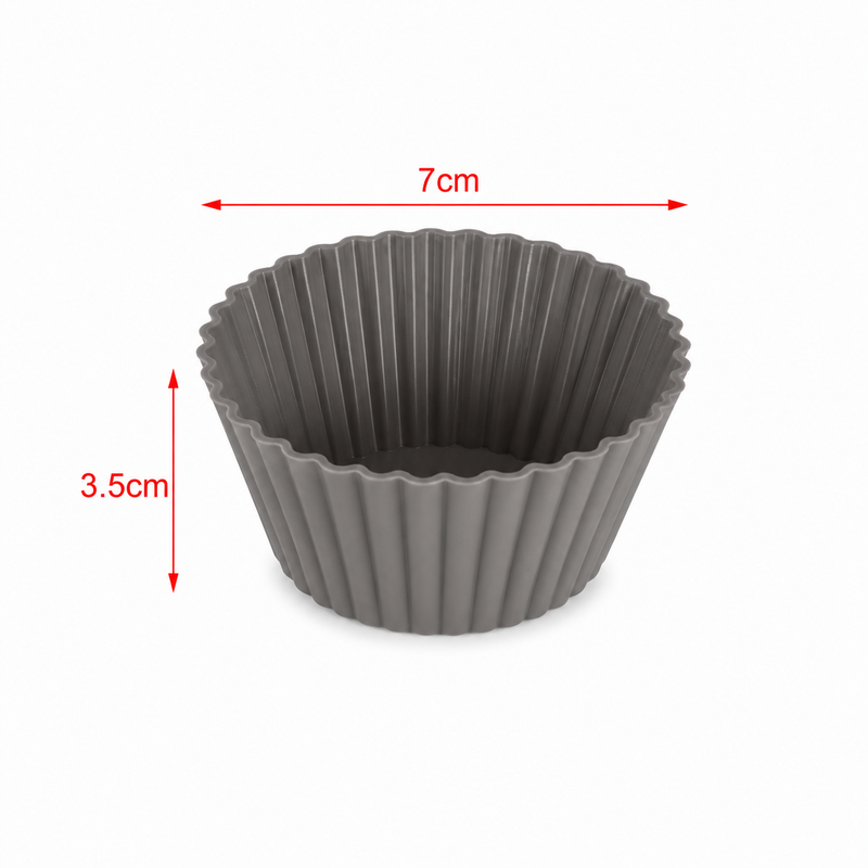 Forme rotunde pentru brioșe, din silicon, 7 x 3,5 cm, set 6 piese, seria FLEXI