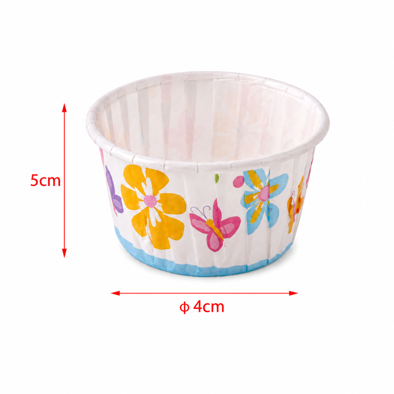 Forme rotunde pentru brioșe, din hârtie pentru copt, Ø4 x 5 cm, set 16 piese, seria PARTY