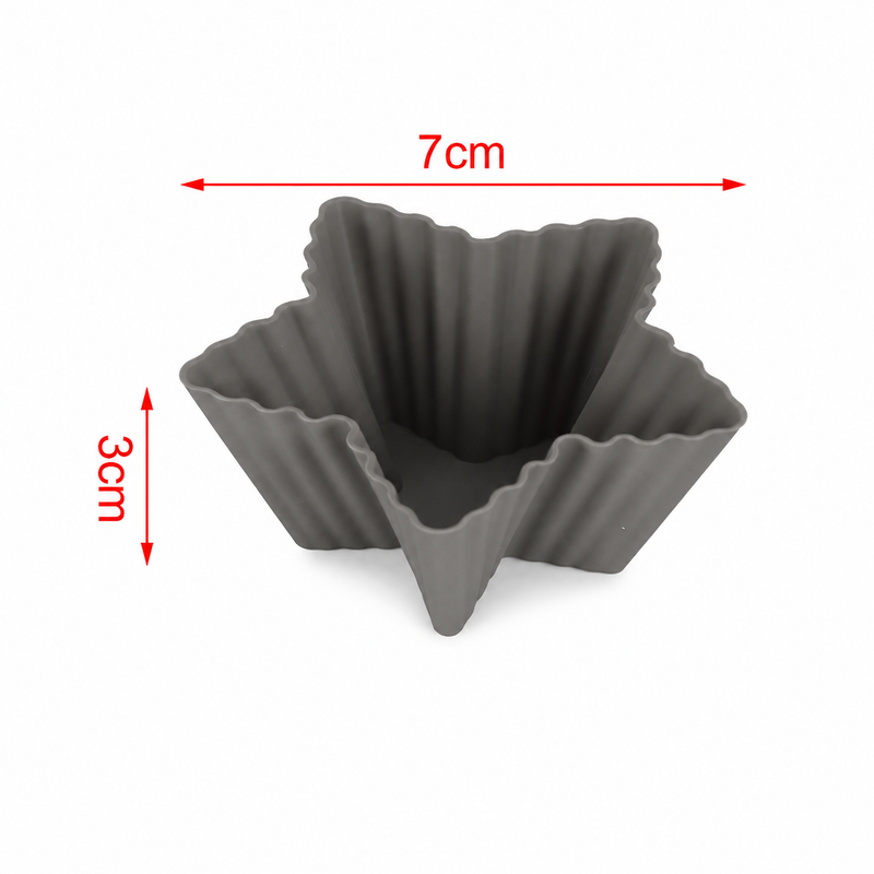 Formă model stea, din silicon, 6 cavități, 7x3 cm, seria FLEXI