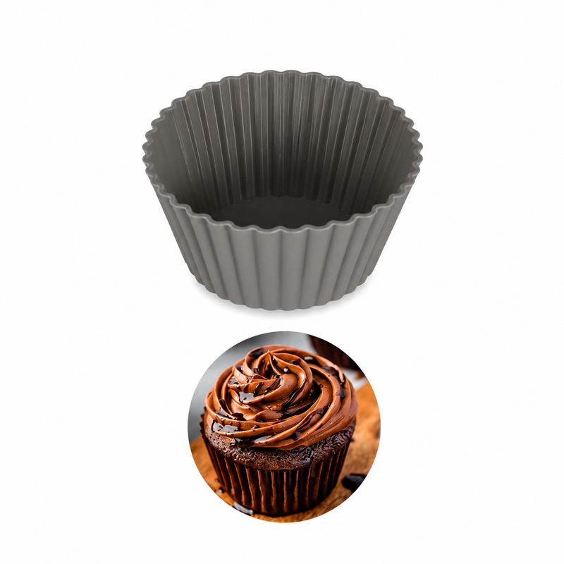 Forme rotunde pentru brioșe, din silicon, 7 x 3,5 cm, set 6 piese, seria FLEXI