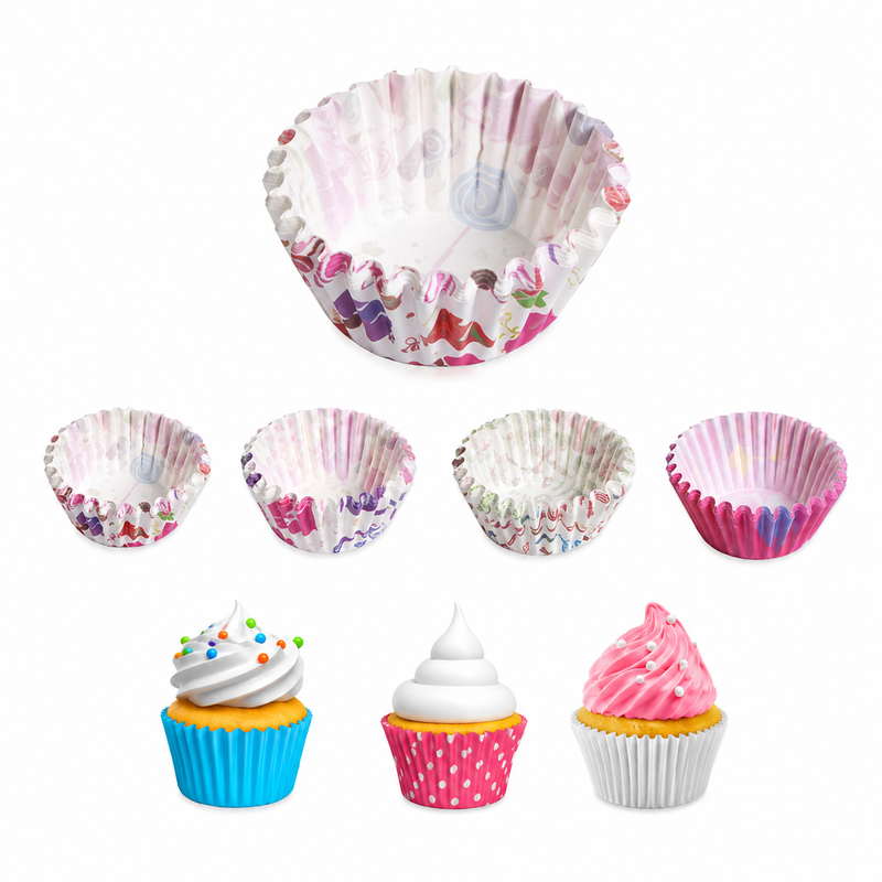Forme rotunde pentru brioșe, din hârtie pentru copt, Ø7,5 cm, set 80 piese, 5403548