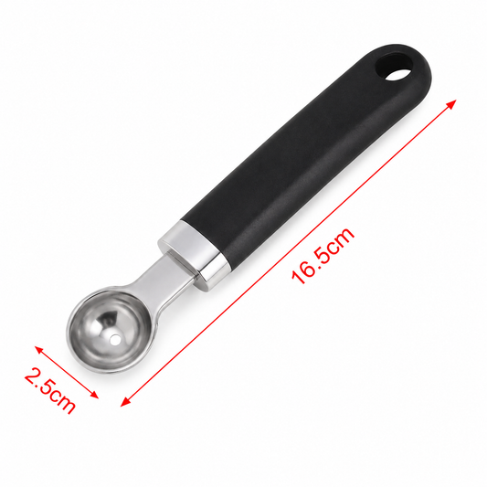 Lingură pentru fructe, D2,5 x 16,5 cm, din inox, cu mâner ergonomic din eco plastic, CORE