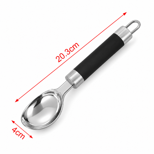 Lingură pentru înghețată, 4 x 20,3 cm, din inox, cu mâner soft-touch, SELECT